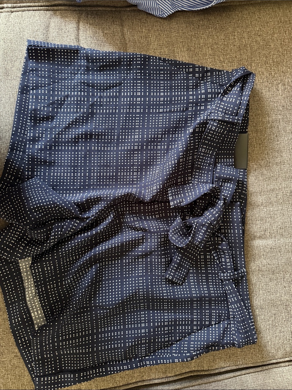 Banana Republic Navy Blue High-Waist Polka Dot Shorts